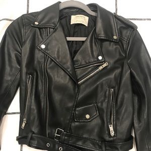 Zara black leather jacket - never worn